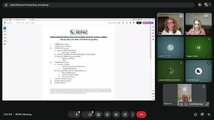 Thumbnail image for North Andover SEPAC Meeting - 03.30.2026